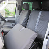 Vw Transporter T6 2011 - 2024 Black Seat Covers Front Triple No Armrest